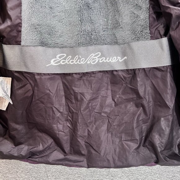 Eddie Bauer Jacket Womens Medium Purple Down Puffer Coat Faux Fur Hood - Picture 11 of 15